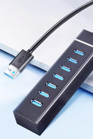 Greenload-USB hubs,4Ft 7-Port USB 3.0 Hub for Desktop - Aluminium USB Extender Hub 5Gbps, USB Multiport Adapter, USB Splitter, USB Hub Long Cable for Desktop, PC