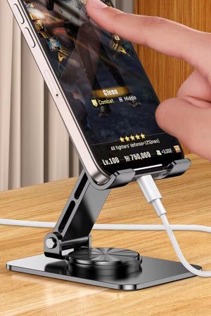 Toopop-Stands adapted for mobile phones,Cell Phone Stand for Desk - [360° Rotation] Sturdy Adjustable Desktop Phone Holder, Foldable Mobile Stand, Office Desk Accessories
